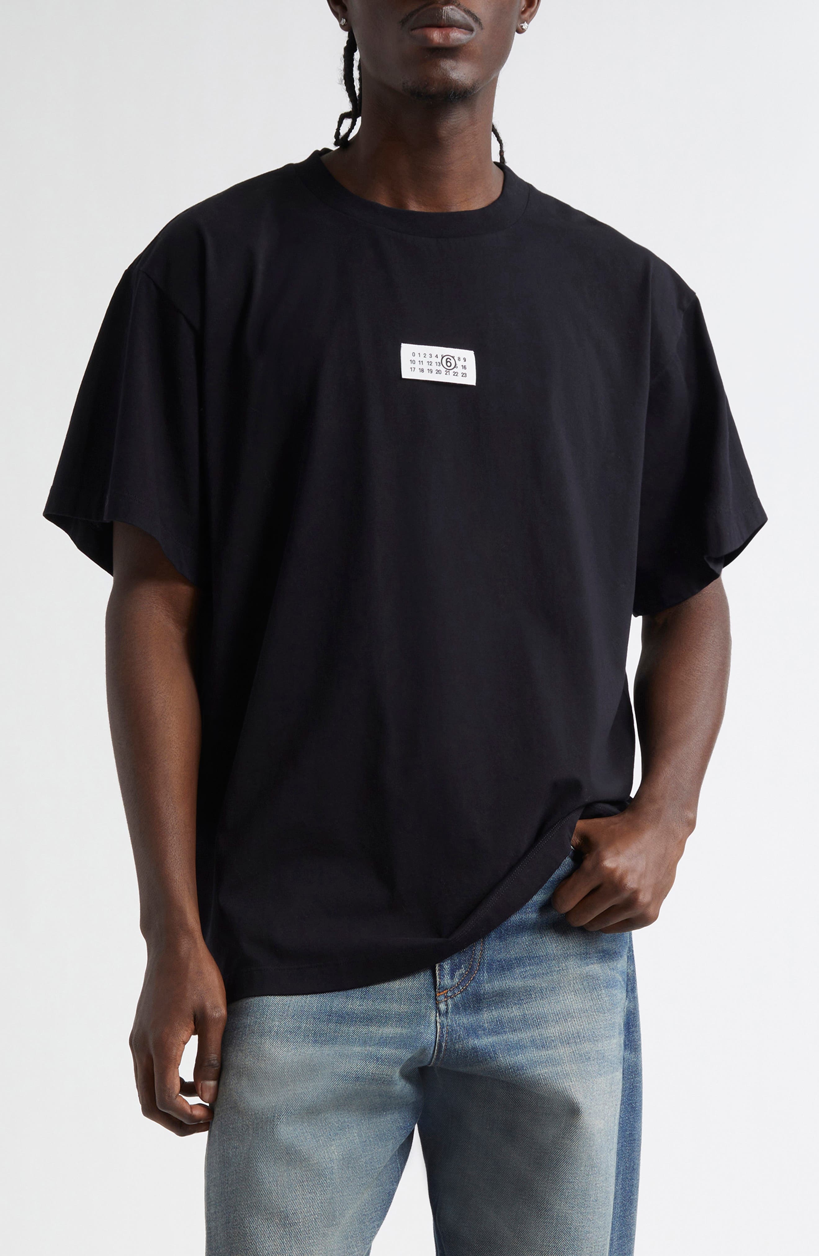 MM6 Maison Margiela Numeric Logo Patch T-Shirt in Black at Nordstrom - 1