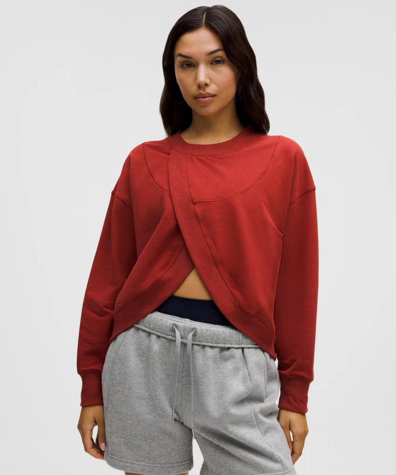 Lunar New Year Sueded Terry Front-Overlap Pullover 1