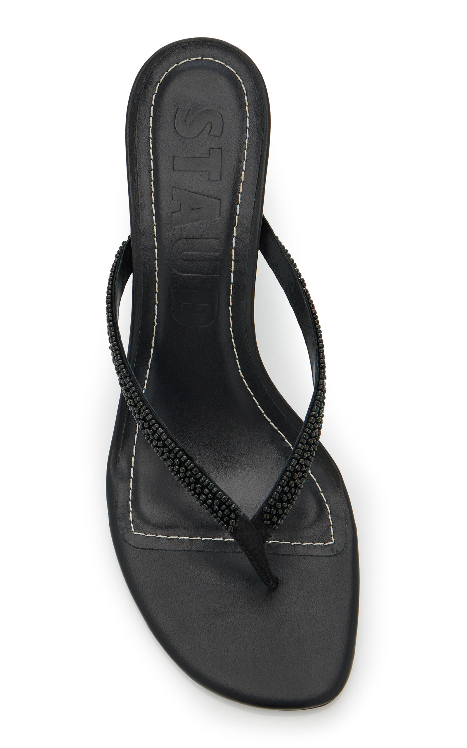 Freja Beaded Leather Thong Sandals black - 3