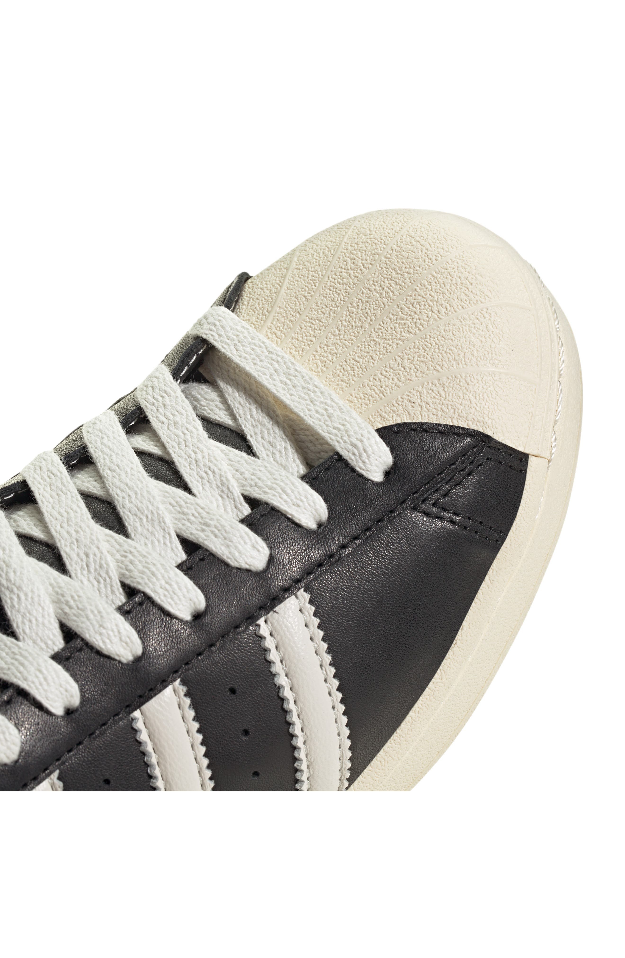 adidas Gender Inclusive Superstar Vintage Sneaker in Black/White/Cream White at Nordstrom - 9