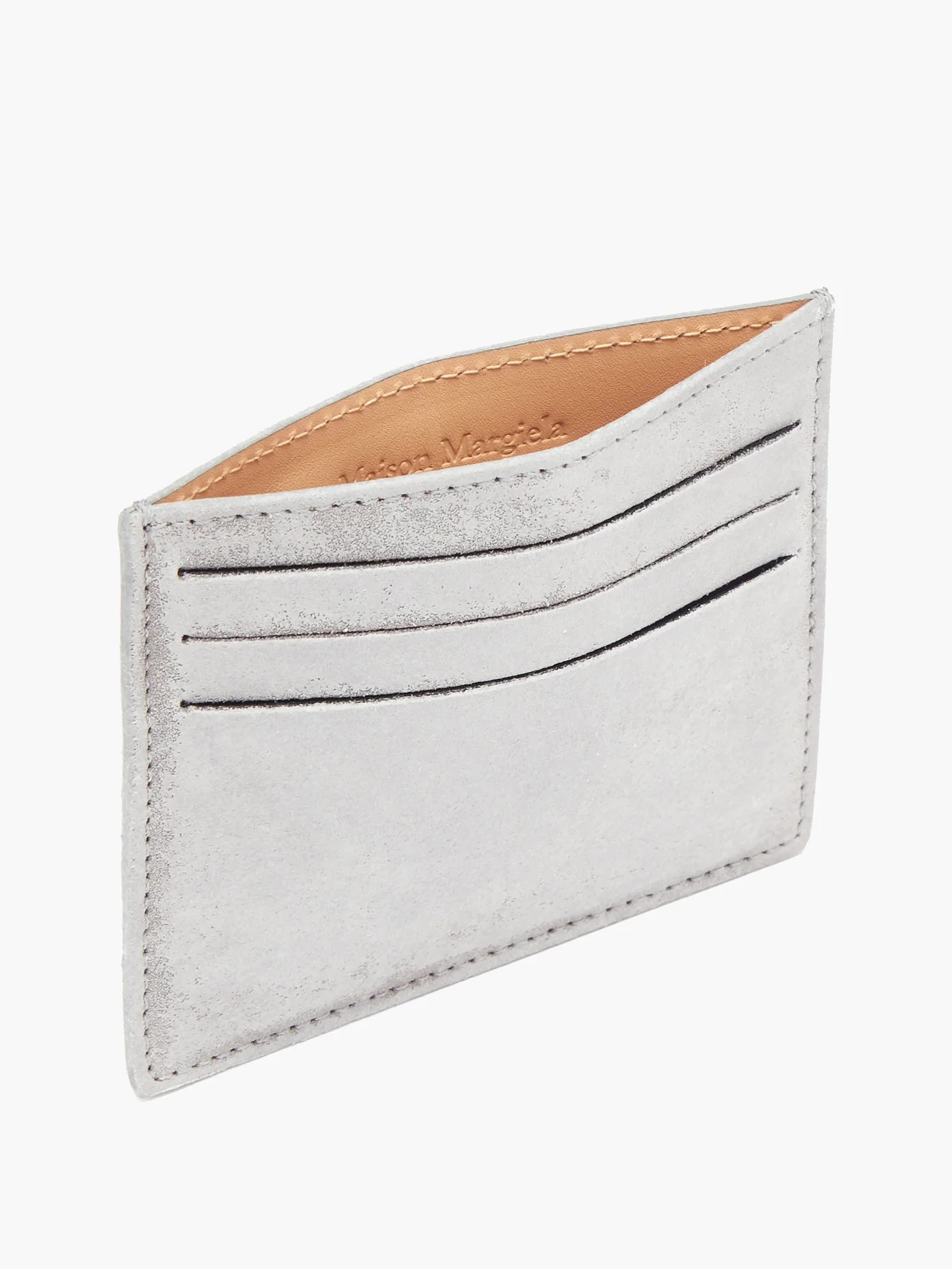 Bar-tack painted-suede cardholder - 4