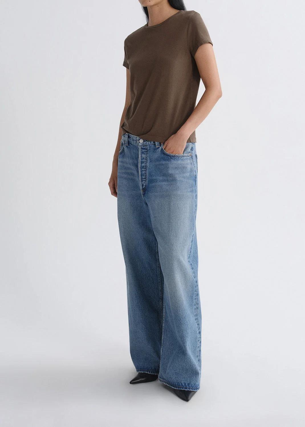 LONG LINE ADINE TEE IN UNIFORM - 1
