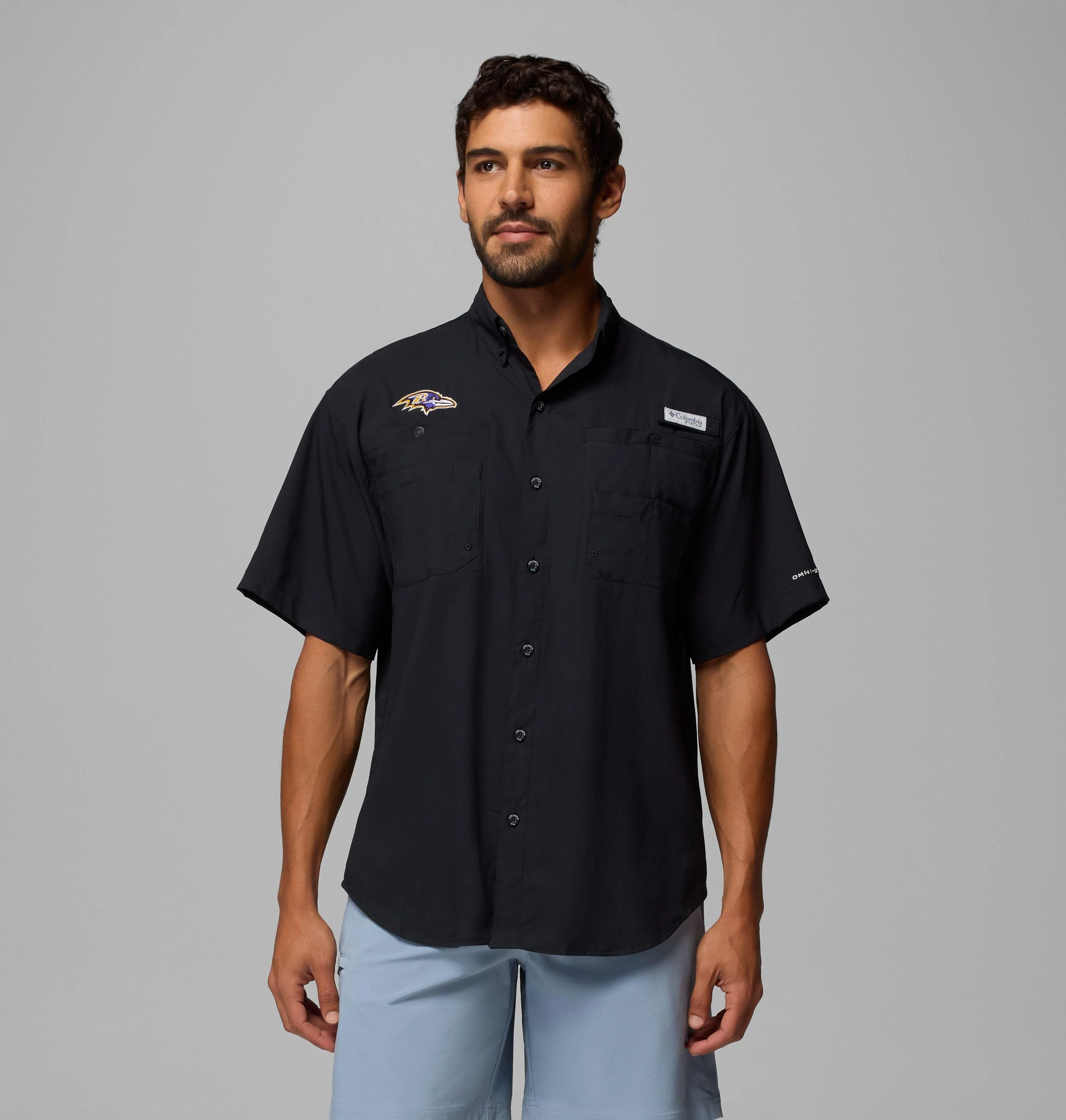 Men's PFG Tamiami Short Sleeve Shirt - Baltimore Ravens - 1