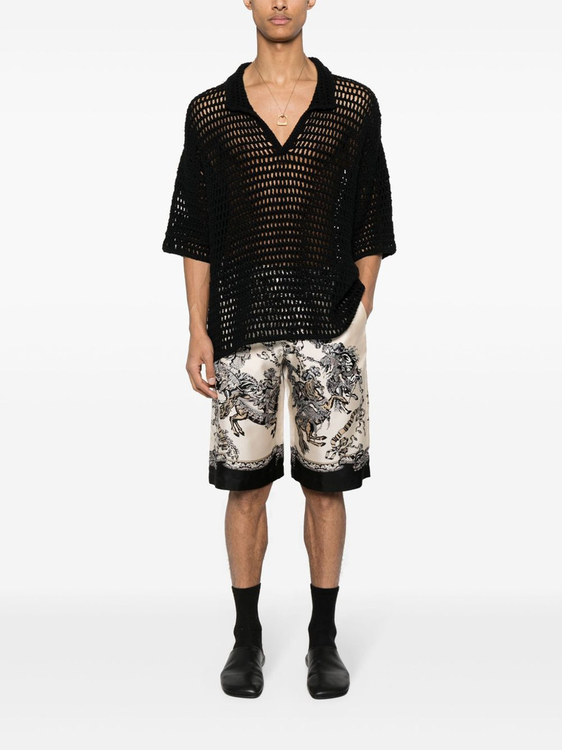 GUCCI graphic-print silk shorts outlook
