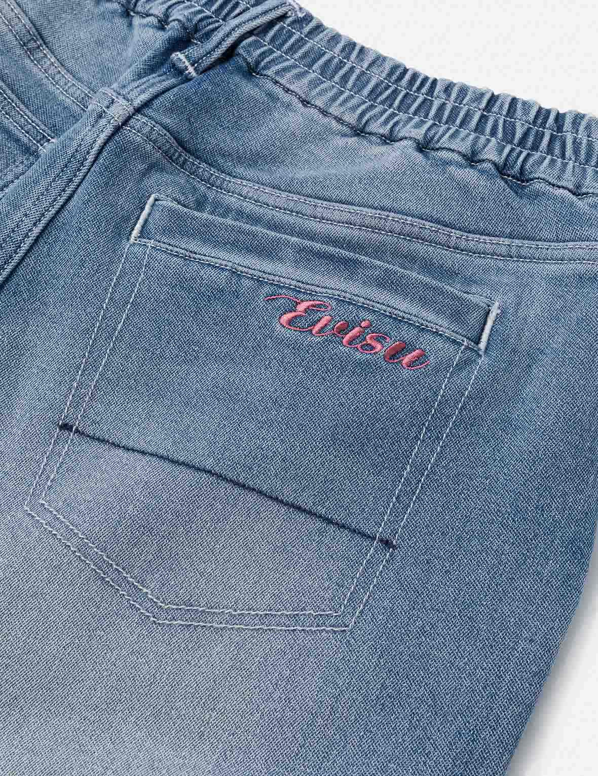 Henohenomohe Godhead Print Loose Fit Denim Joggers - 8