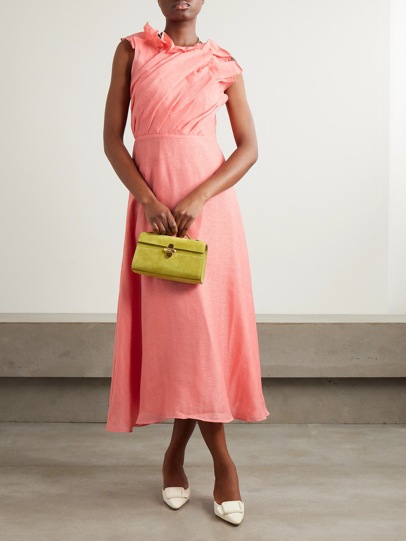 Aje. Genesis Ruffled Pleated Muslin Midi Dress outlook