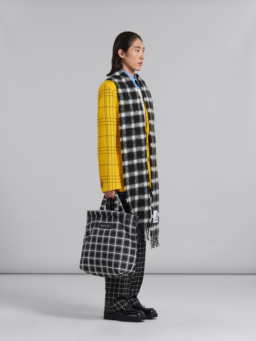 YELLOW CHECKED WOOL FELT BLAZER - 6