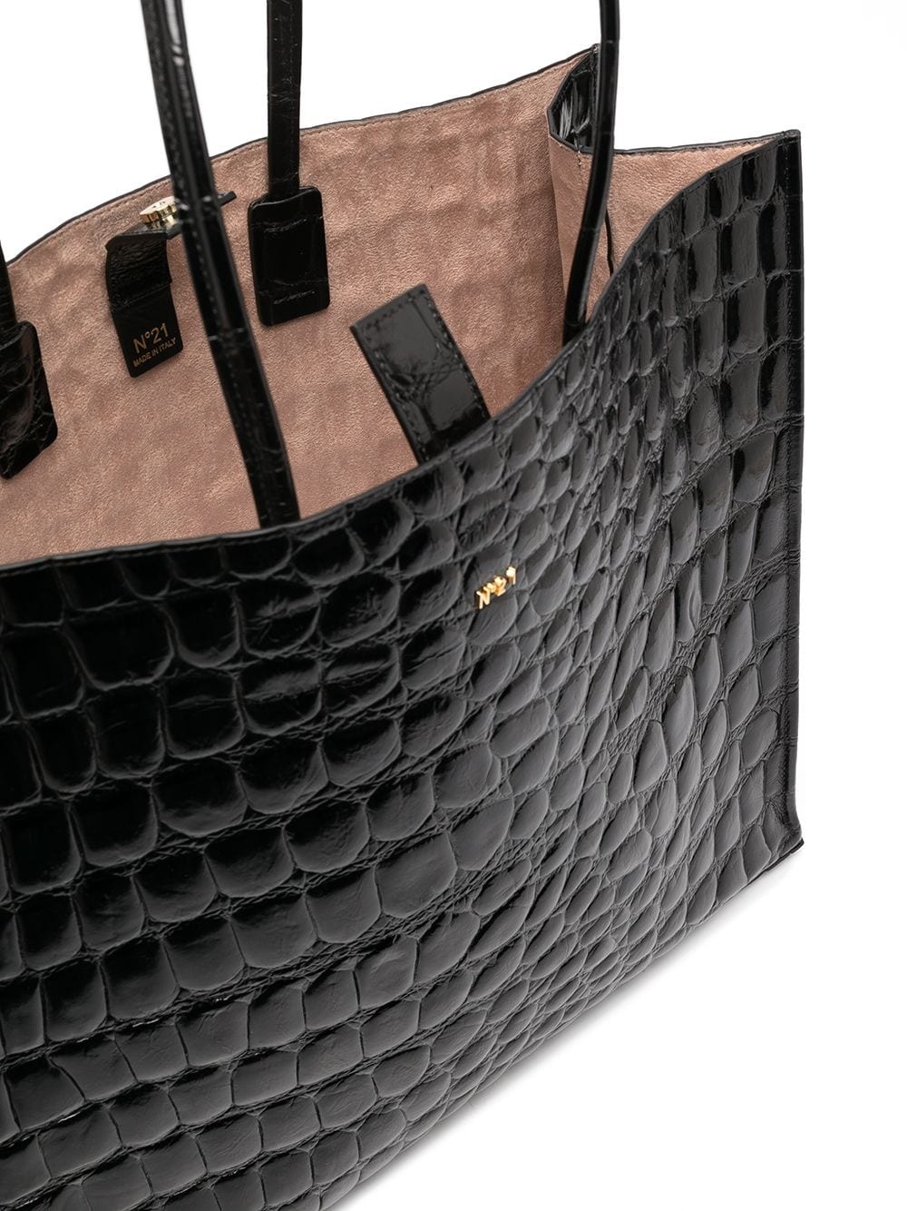 embossed-leather tote bag - 5