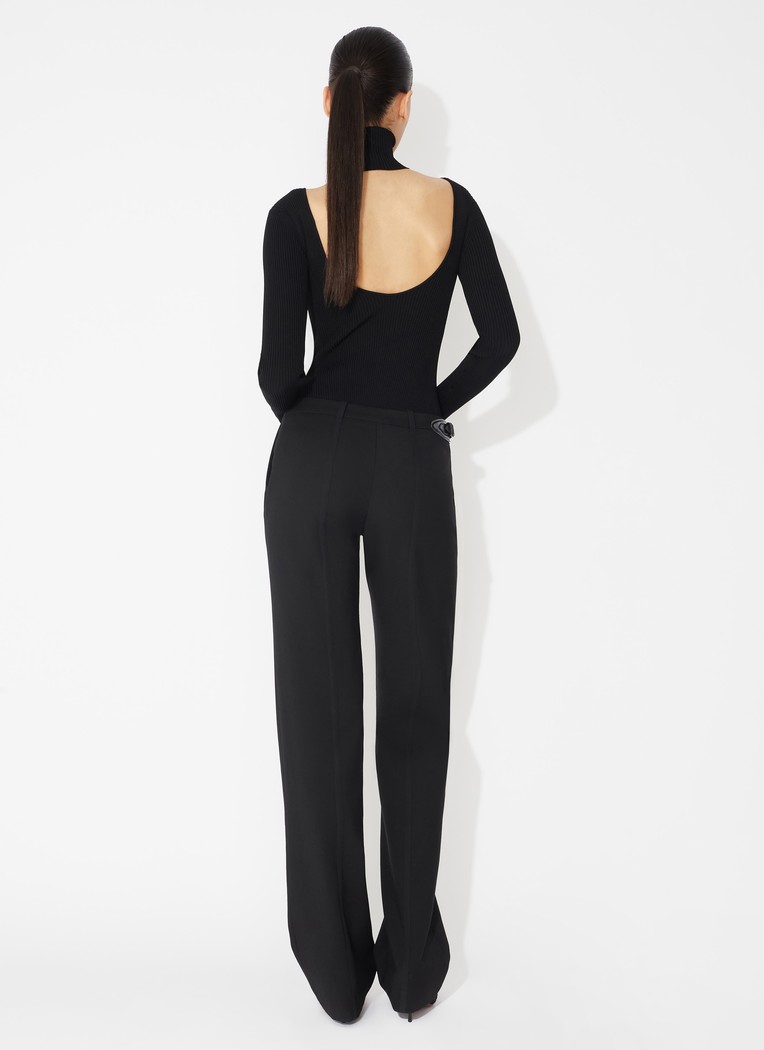 Tailored bootcut wool pant