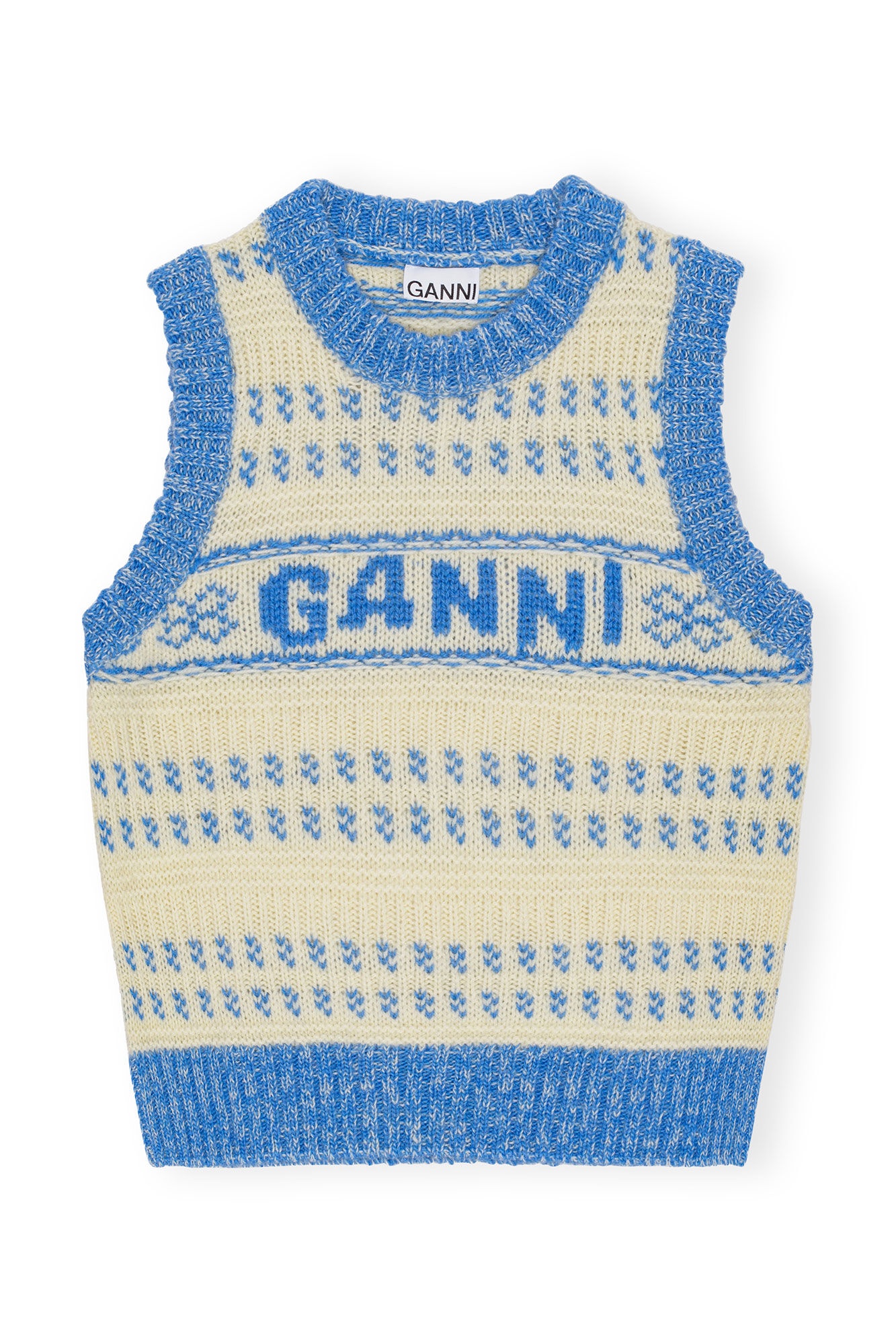 BLUE GRAPHIC O-NECK VEST - 6