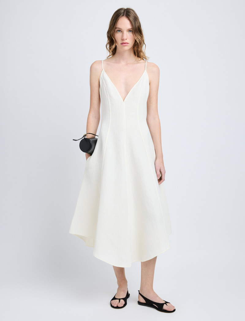 Proenza Schouler Elaine Dress in Cotton Viscose Linen outlook