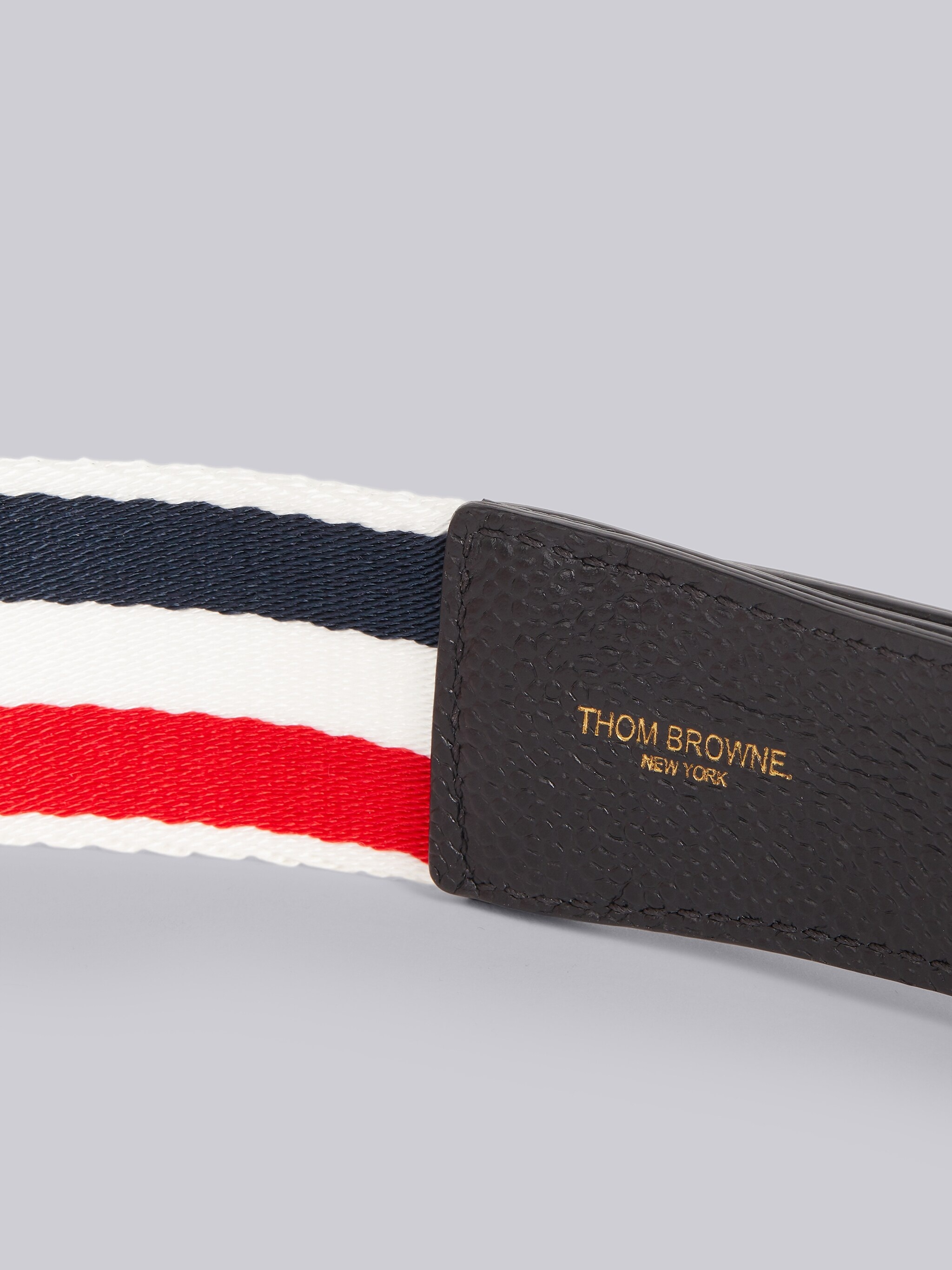 Black Calfskin Pebbled Leather Belt - 3