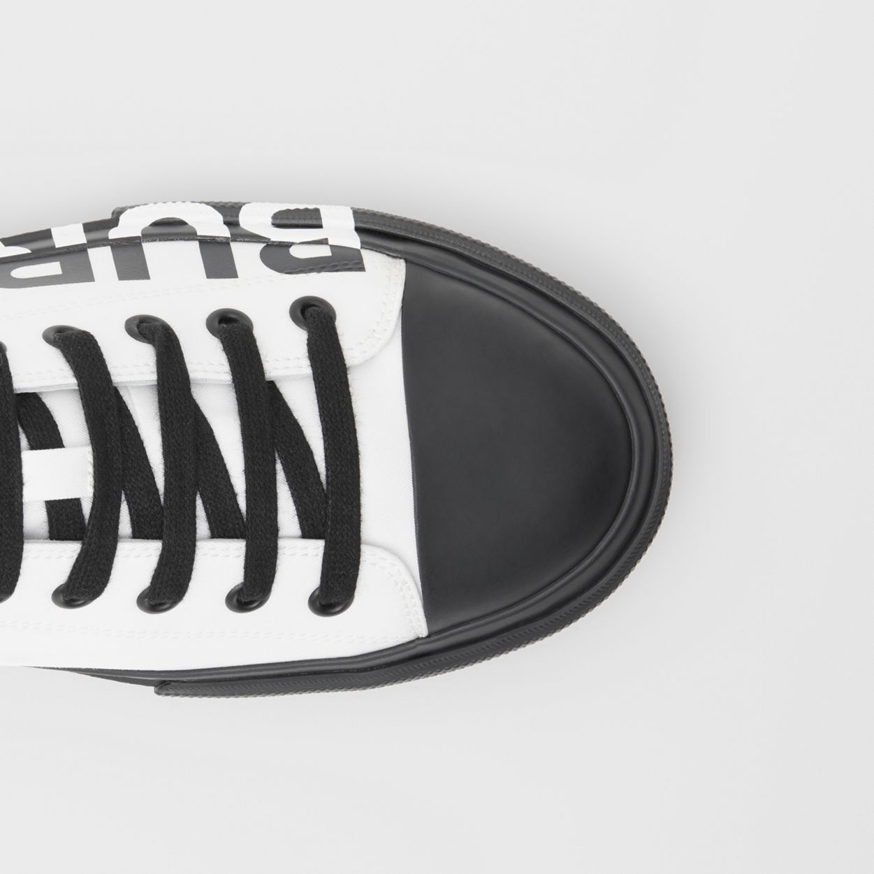 Logo Print Two-tone Cotton Gabardine Sneakers - 3