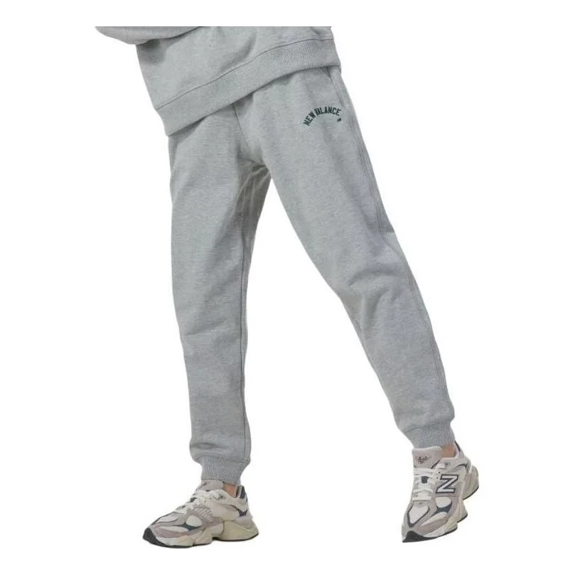 (WMNS) New Balance Wordmark Logo Jogging Pants 'Grey' AWP41310-GHM - 1