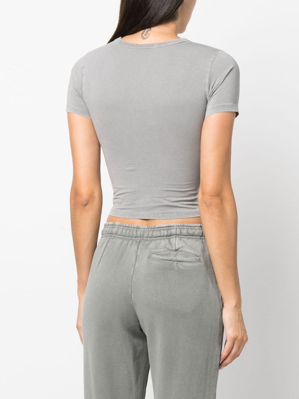 round-neck cropped T-shirt - 4