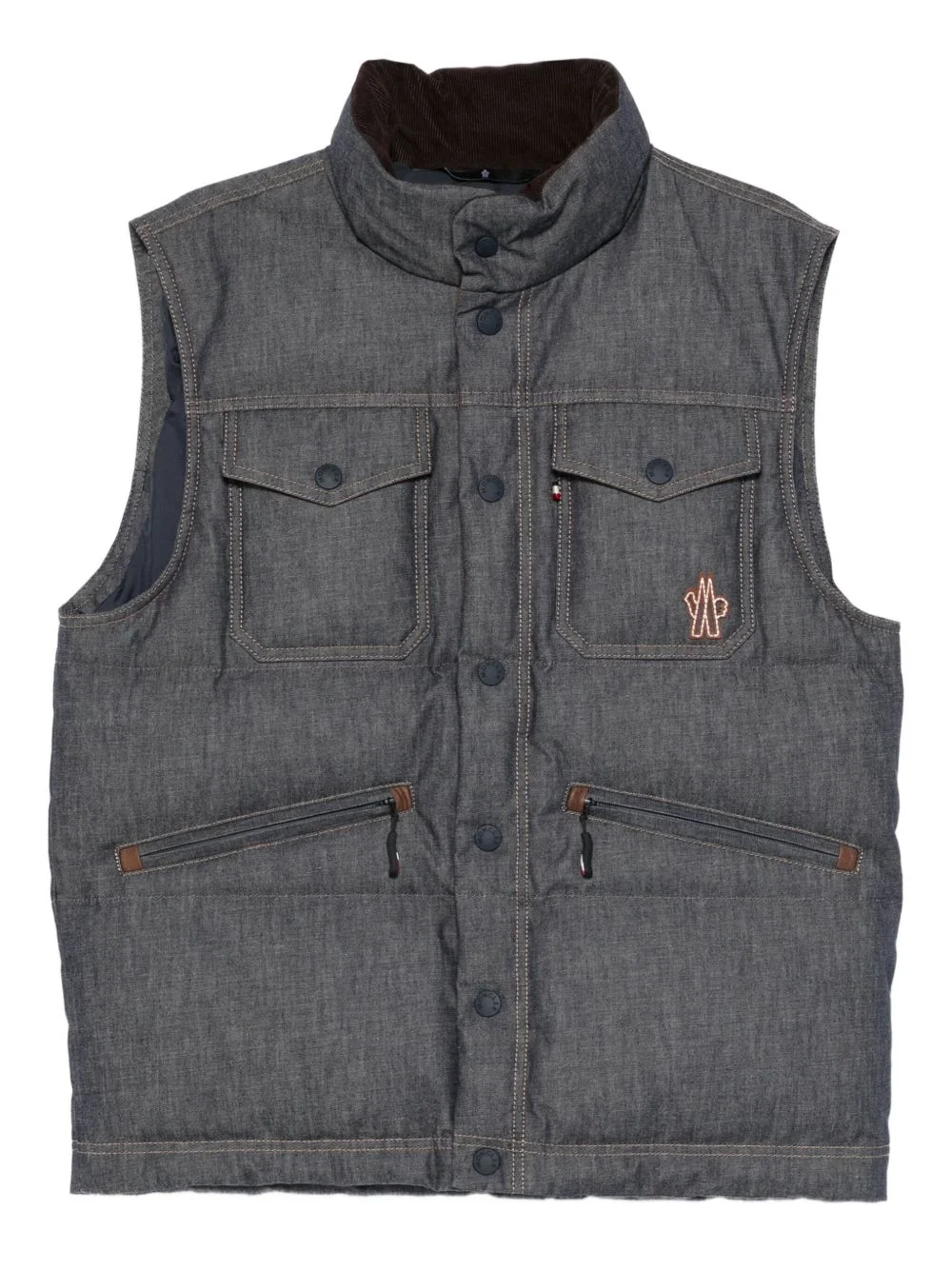 chest-pocket padded gilet - 1