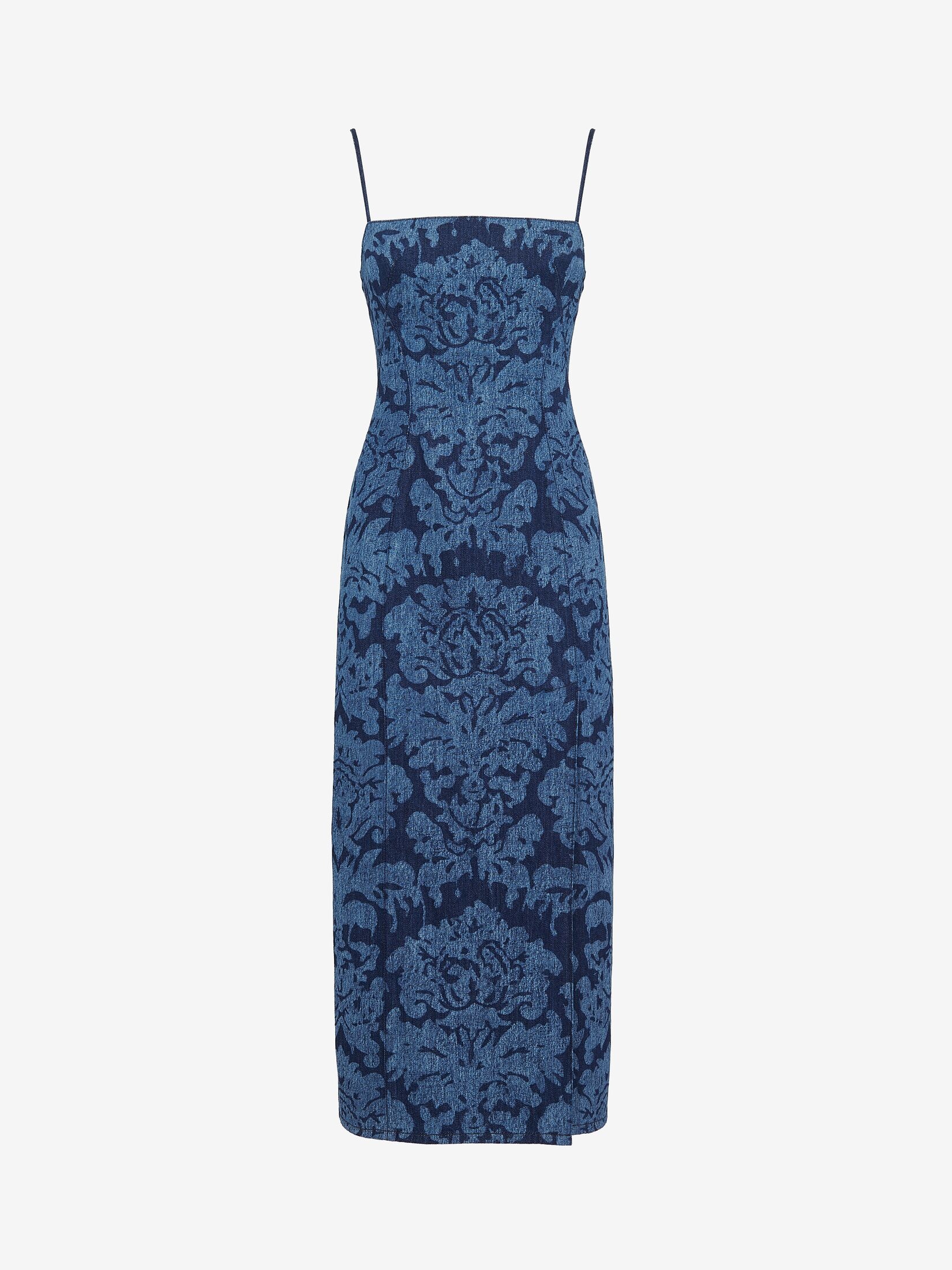 Women's Damask Denim Pencil Dress in Denim - 1