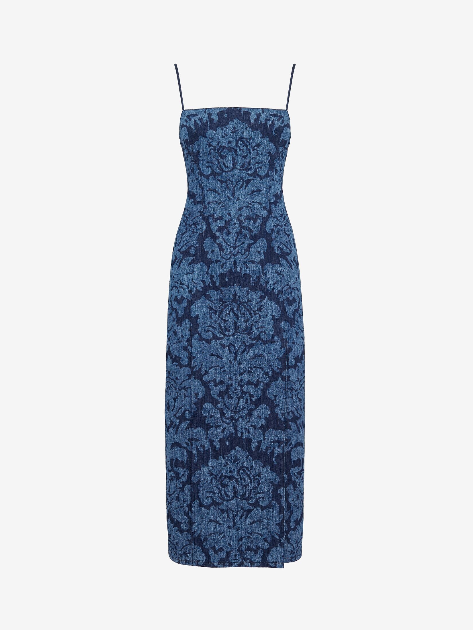 Women's Damask Denim Pencil Dress in Denim - 1