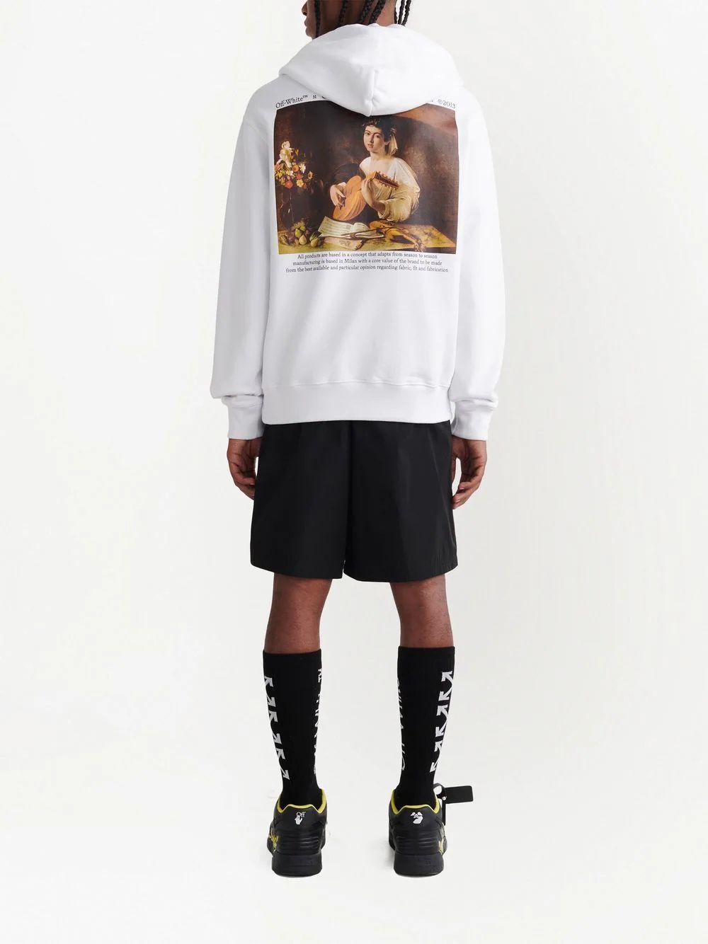 Caravaggio-print drawstring hoodie - 4