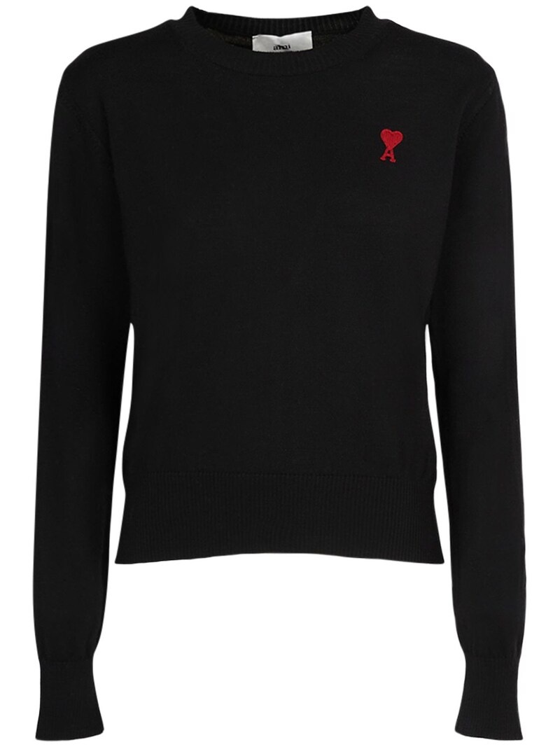 Red Ami De Coeur wool crewneck sweater - 1