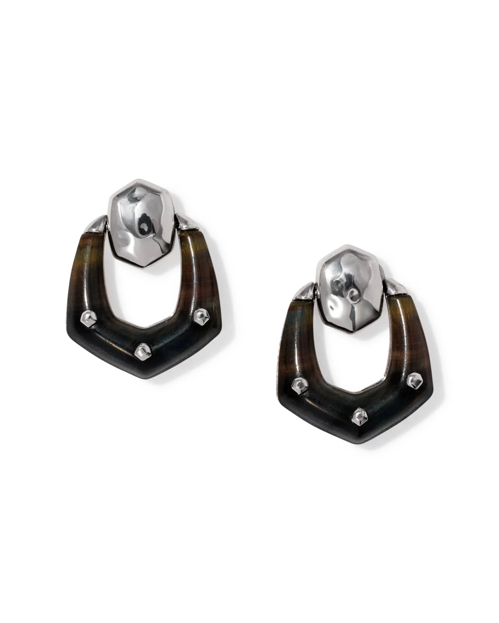 Embry Silver Open Frame Earrings - 1