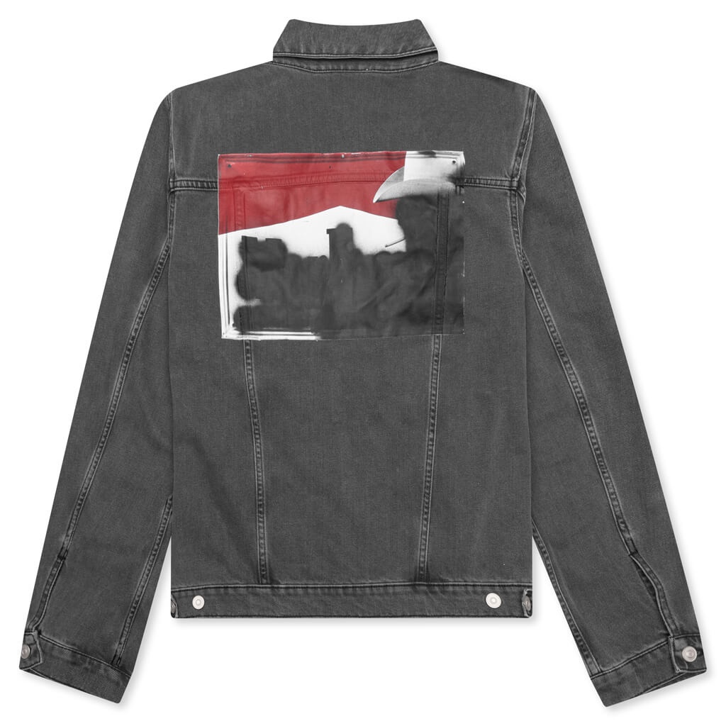 MARK FLOOD SQUARE DENIM JACKET - WASHED BLACK - 2