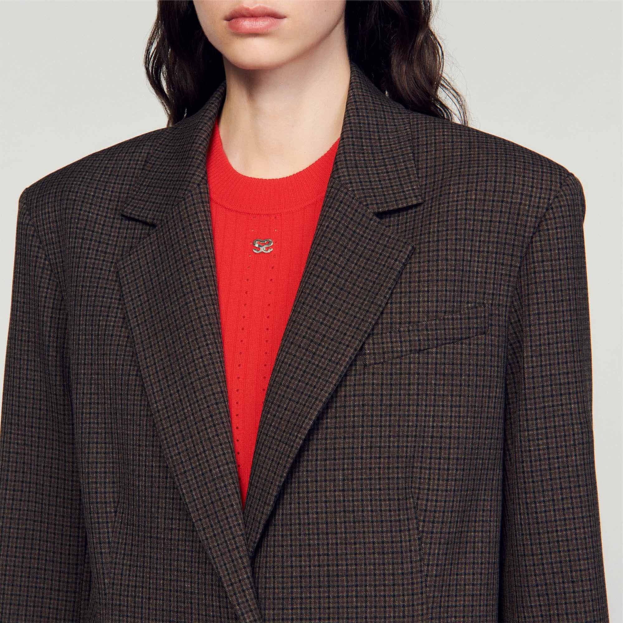 SUIT JACKET WITH SMALL CHECKS - 4