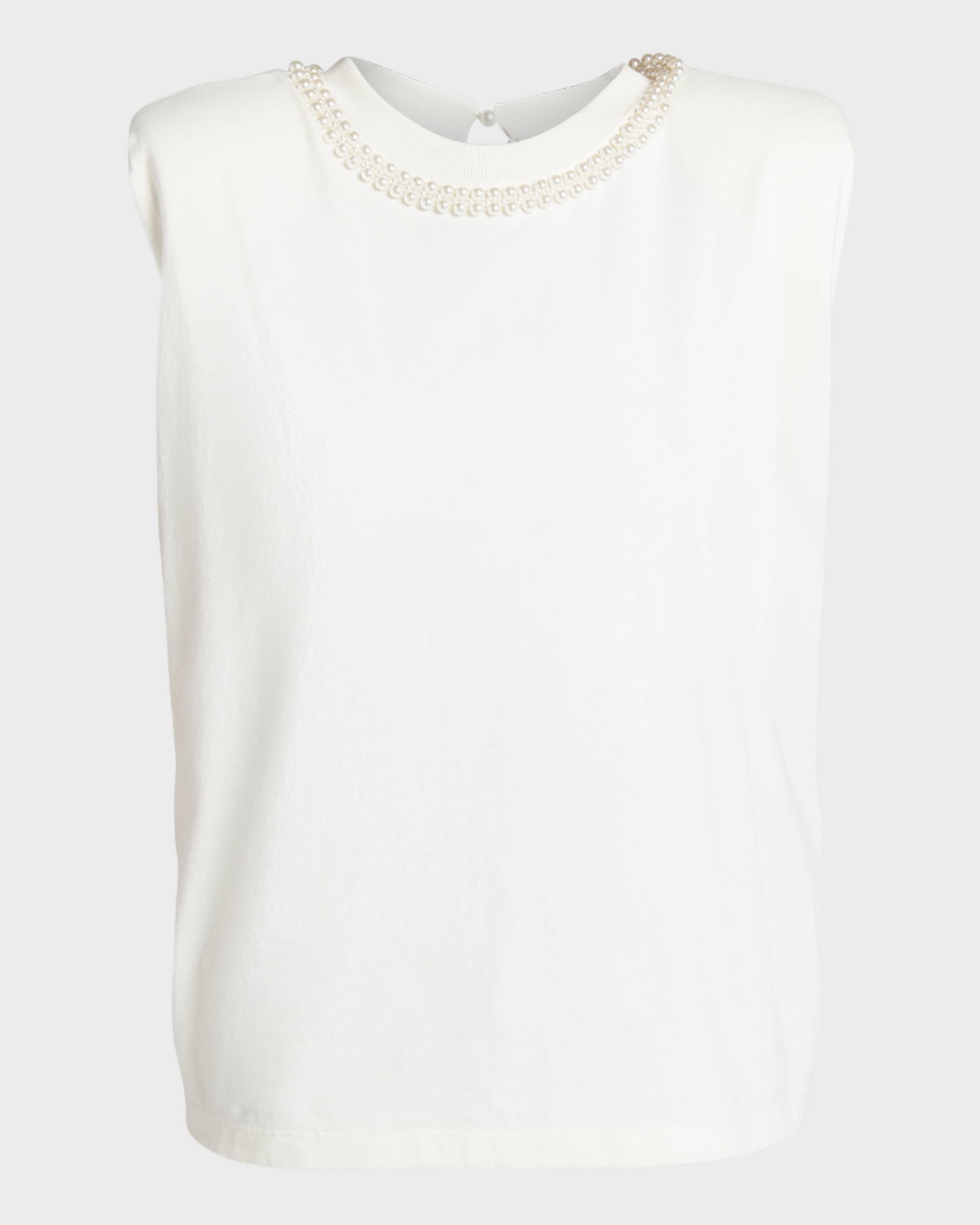 Journey Sleeveless Pearl-Embellished T-Shirt - 1