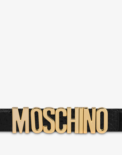 Moschino LETTERING LOGO CROCO BELT outlook