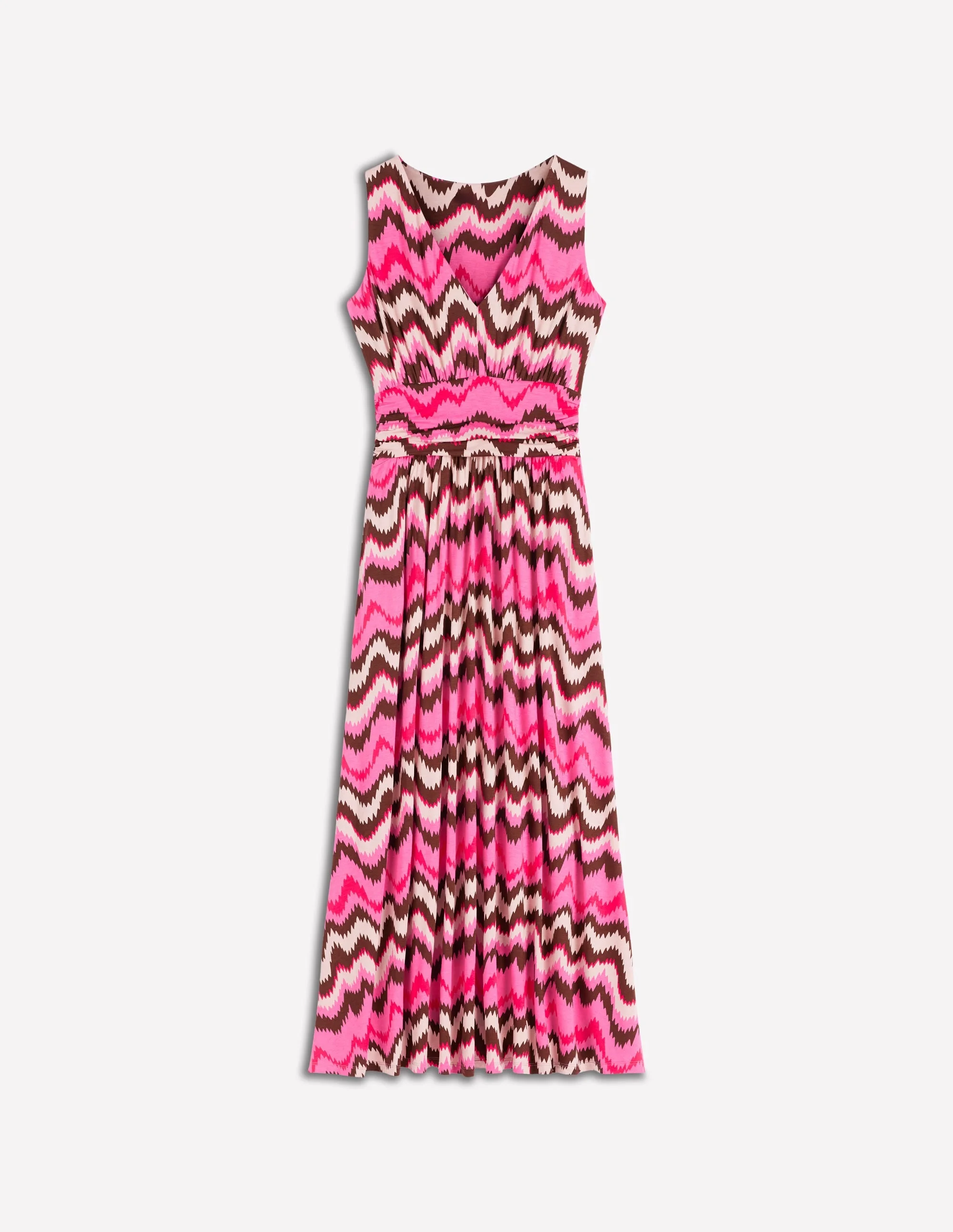 boden pink maxi dress Outfit: Boden Pink and Yellow Print Scoop Neck Maxi Dress