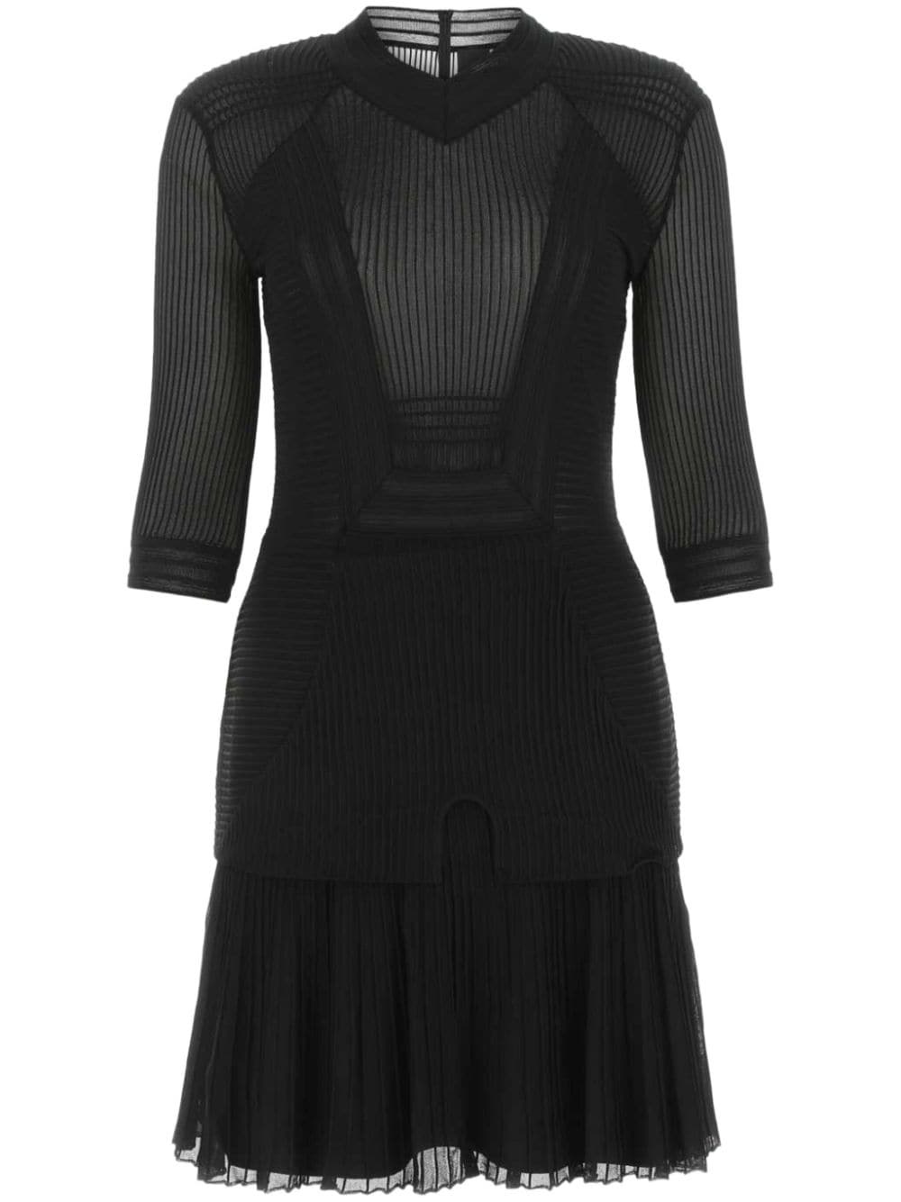 sheer-panel mini dress - 1
