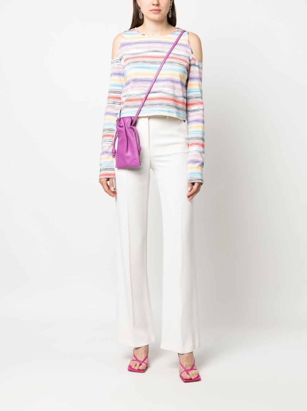 stripe-print knitted top - 2