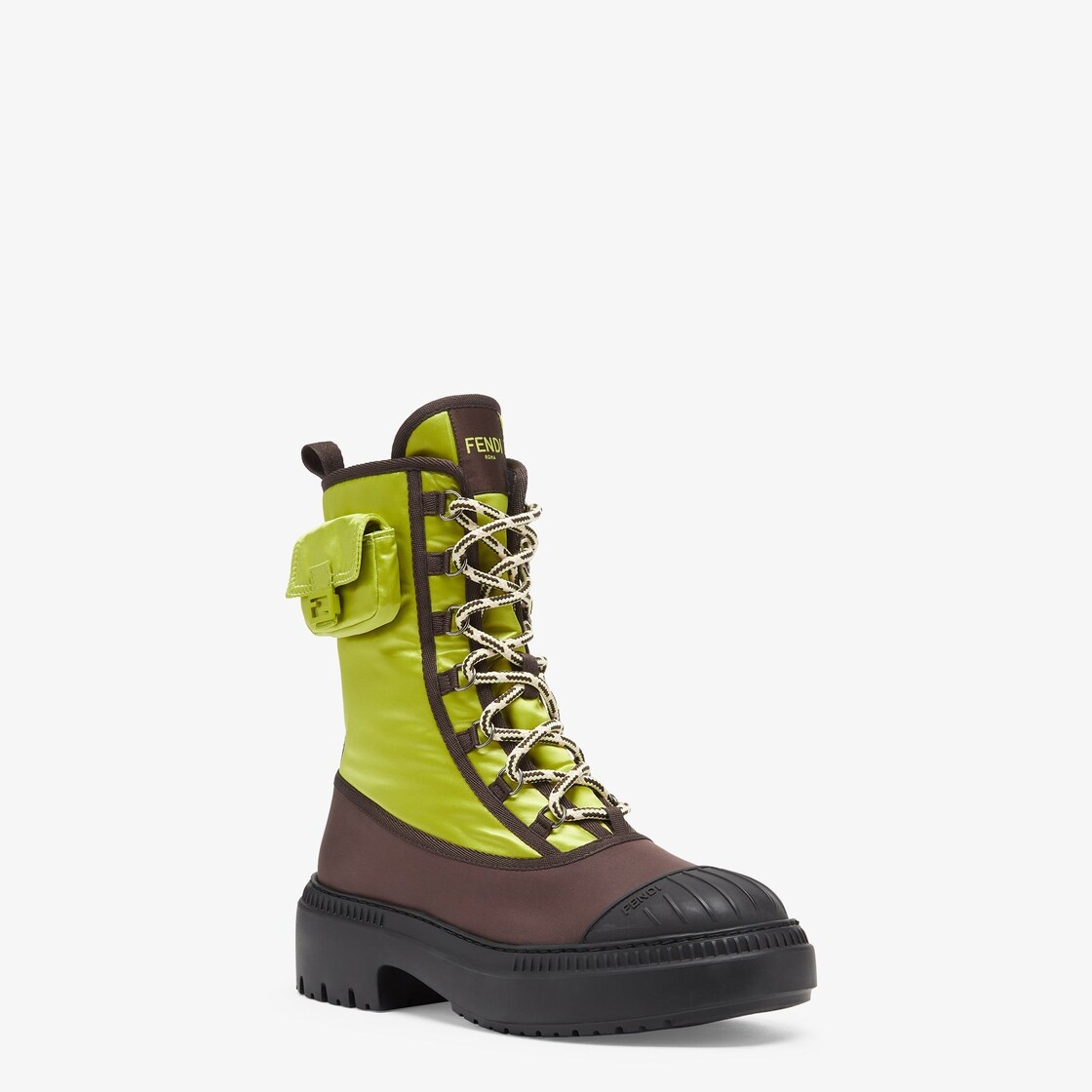 Acid green nylon biker boots - 2