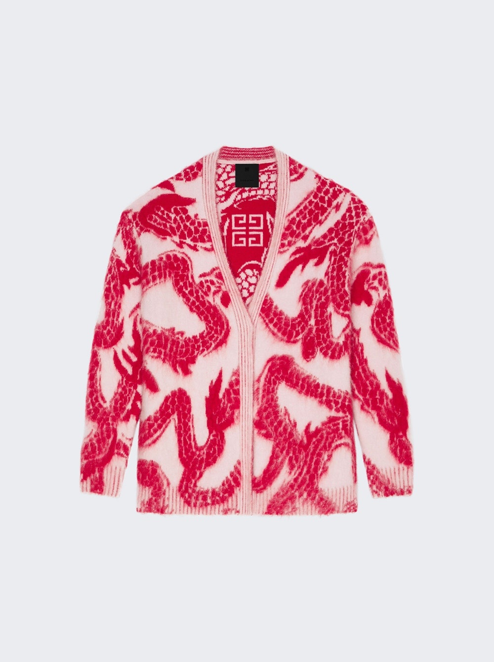 Dragon Jacquard Cardigan Pink - 1