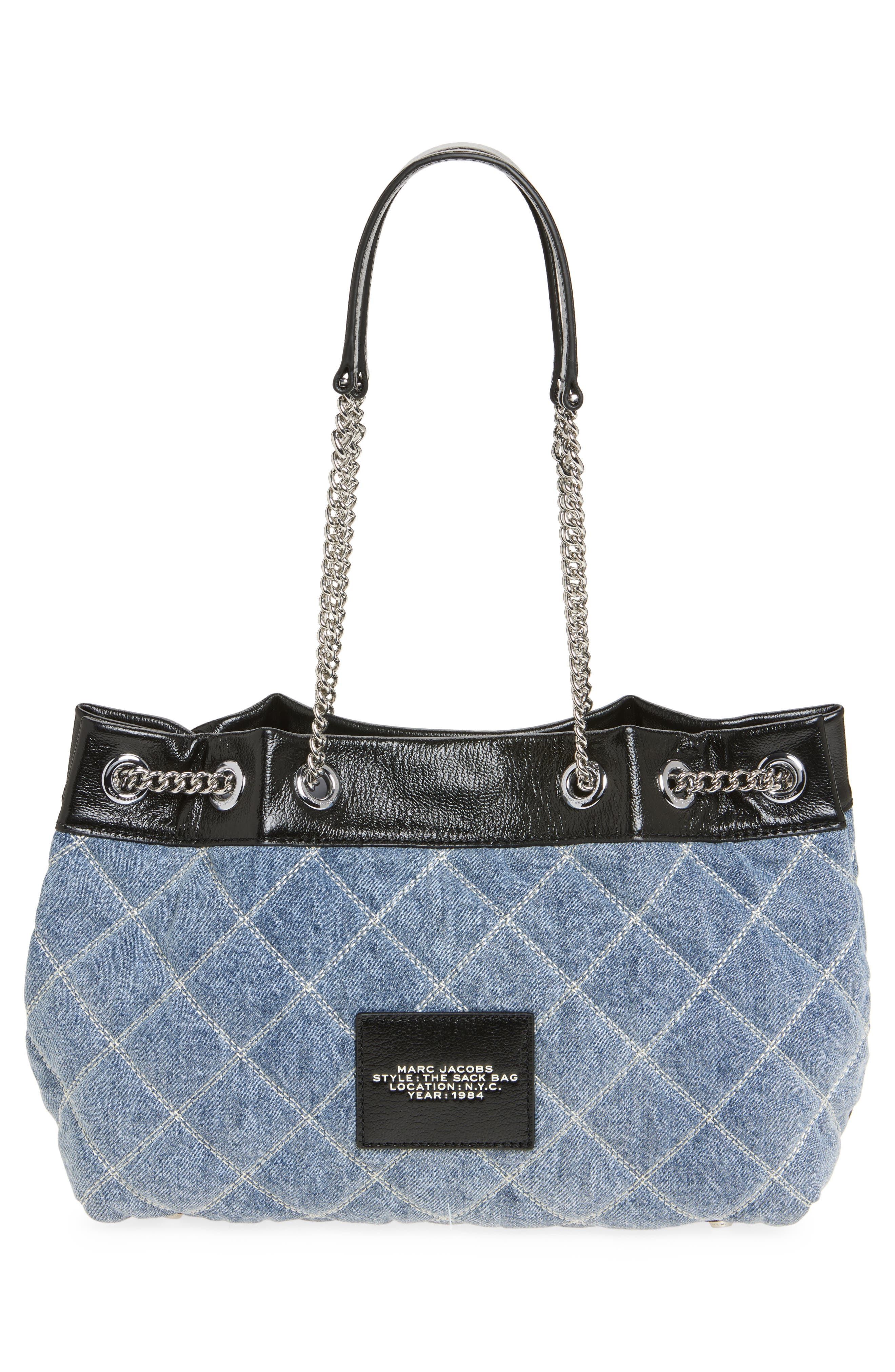 Marc Jacobs The Quilted Denim Chain Sack Bag in Light Wash Indigo at Nordstrom - 3