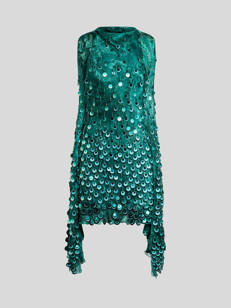 SILK MINI DRESS WITH SEQUIN EMBROIDERY 1