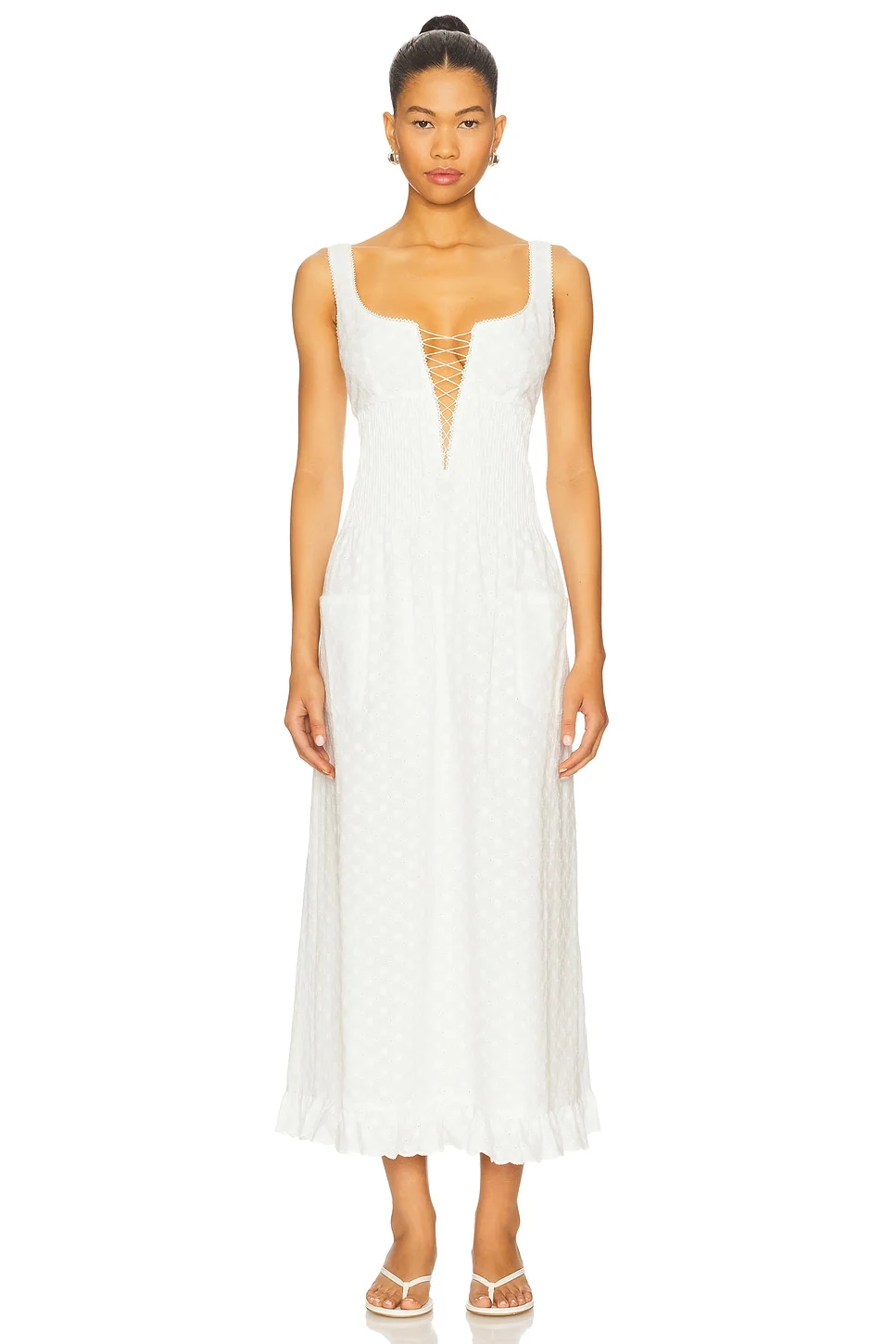 Pin Tuck Eyelet Dress - 1