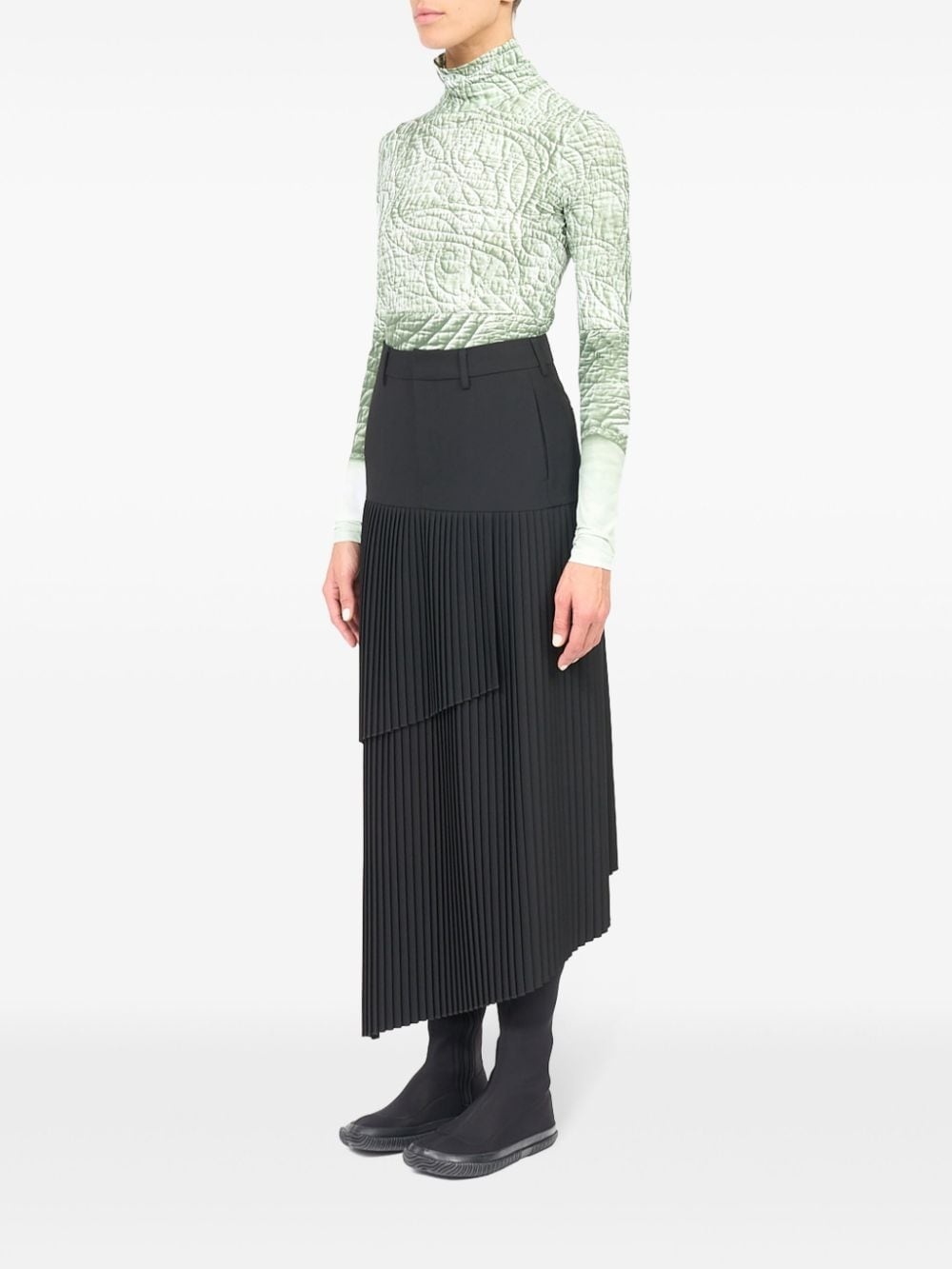 asymmetric fluid gabardine maxi skirt - 6