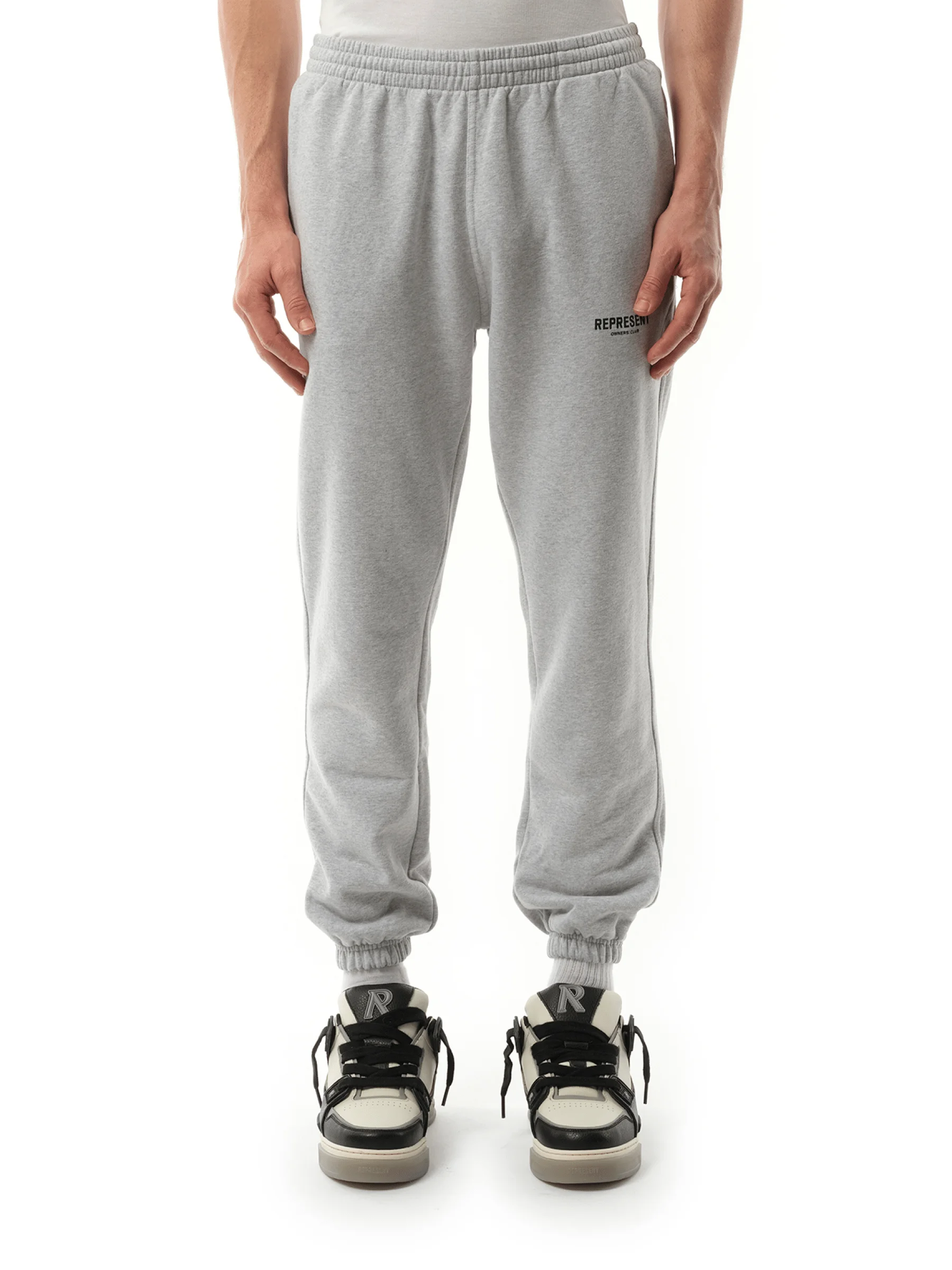 Represent Owners Club Sweatpants in Ash Grey/Black - 1