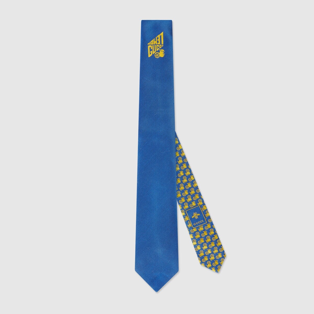 'Lemon Gucci' jacquard silk tie - 1