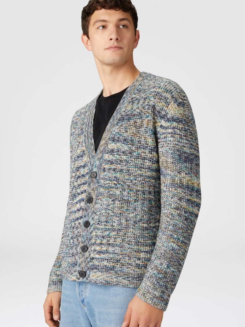 Cashmere and wool cardigan with slub motif 4