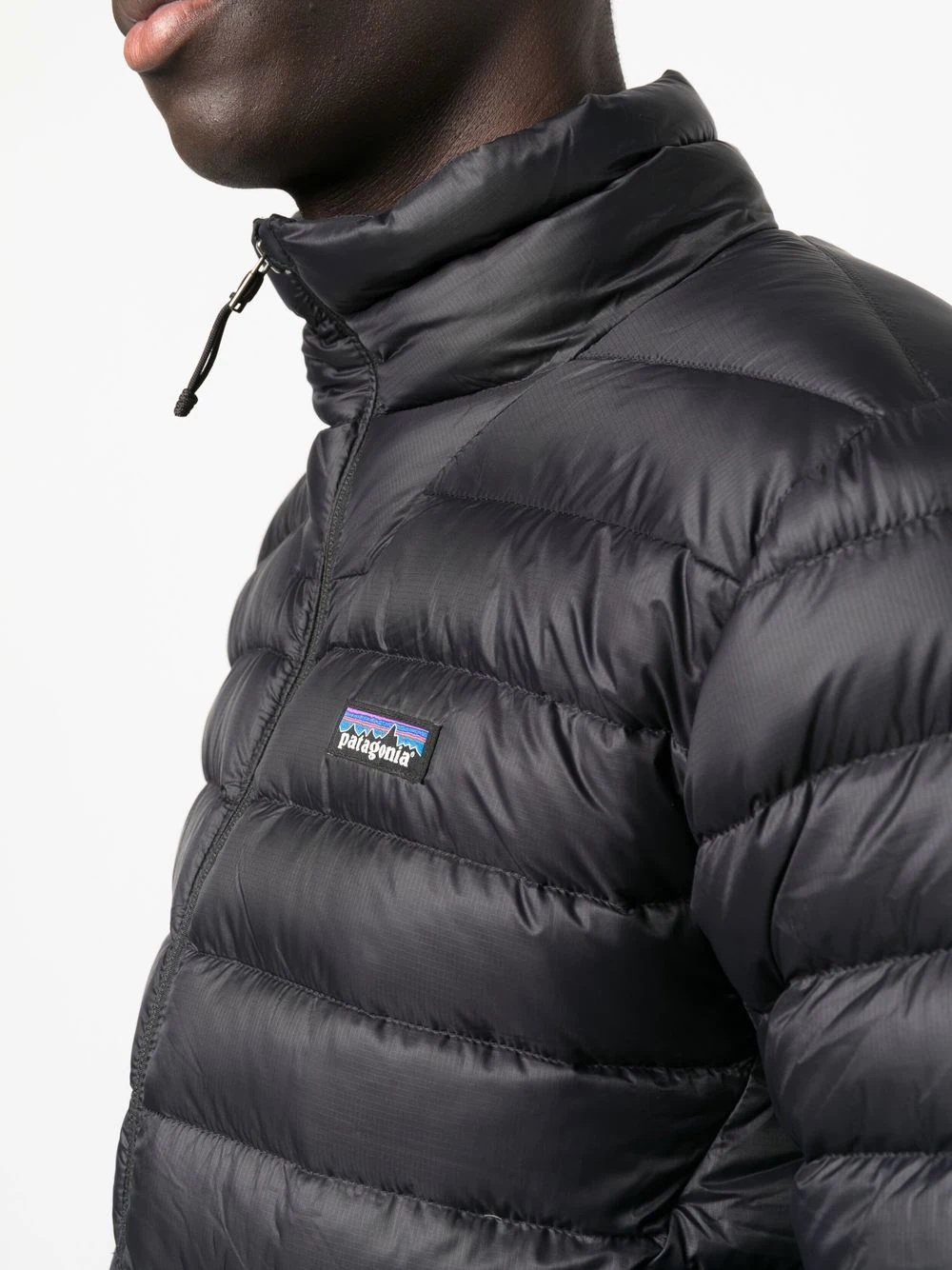 logo-patch padded jacket - 9
