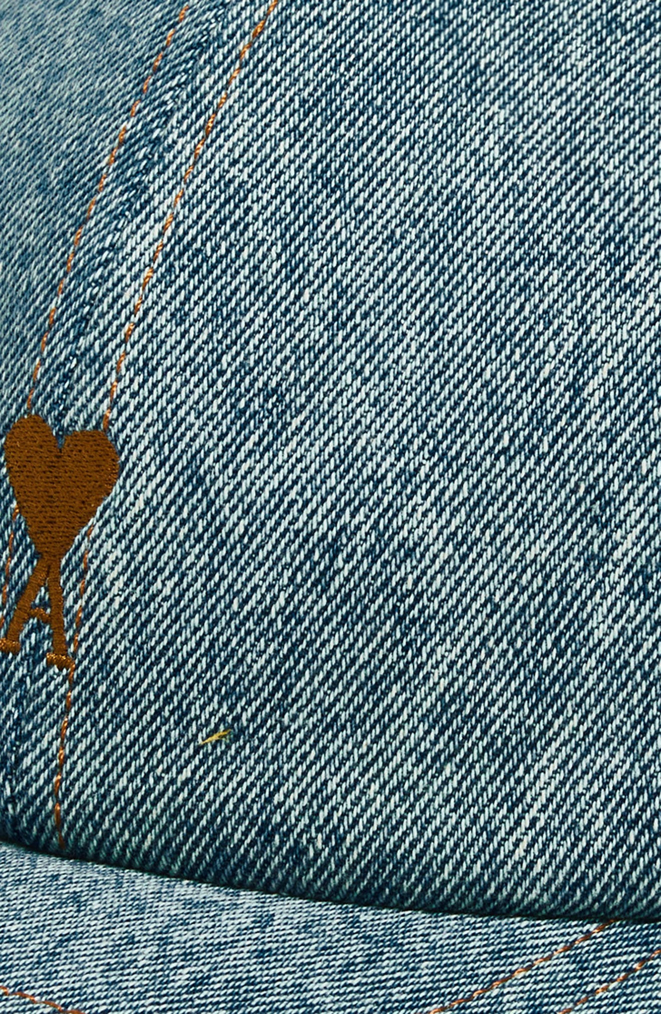 AMI PARIS Ami de Coeur Embrodiered Denim Baseball Cap in Bleu Used at Nordstrom - 3