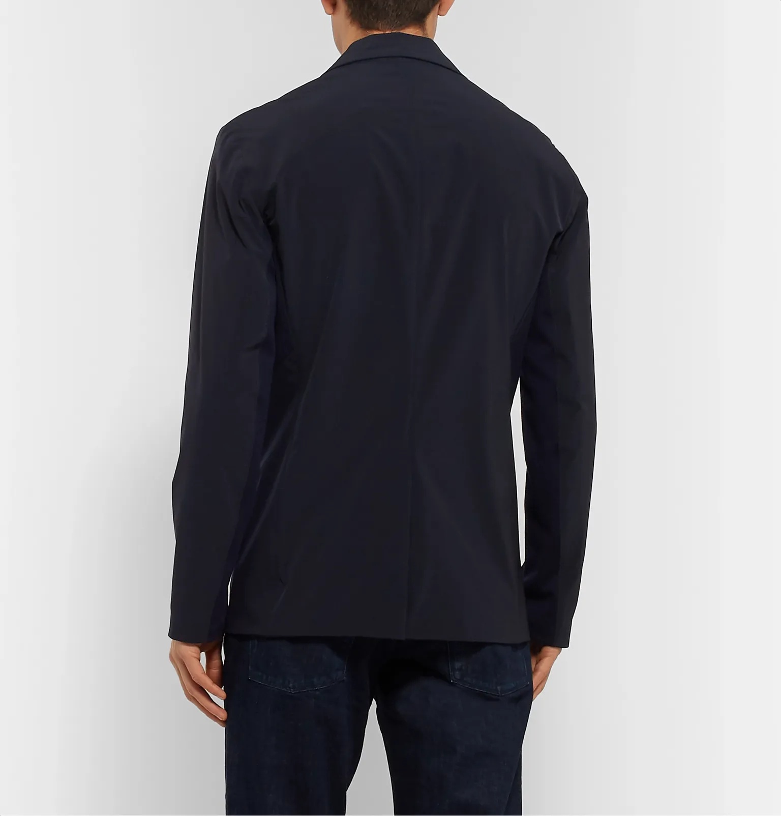 Jersey-Trimmed Storm System Shell Blazer - 5