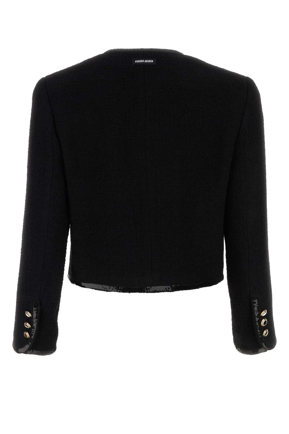 Miu Miu Women Black Tweed Blazer - 2