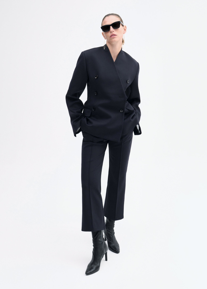 GUCCI Sculptural Collarless Blazer in Scuba outlook
