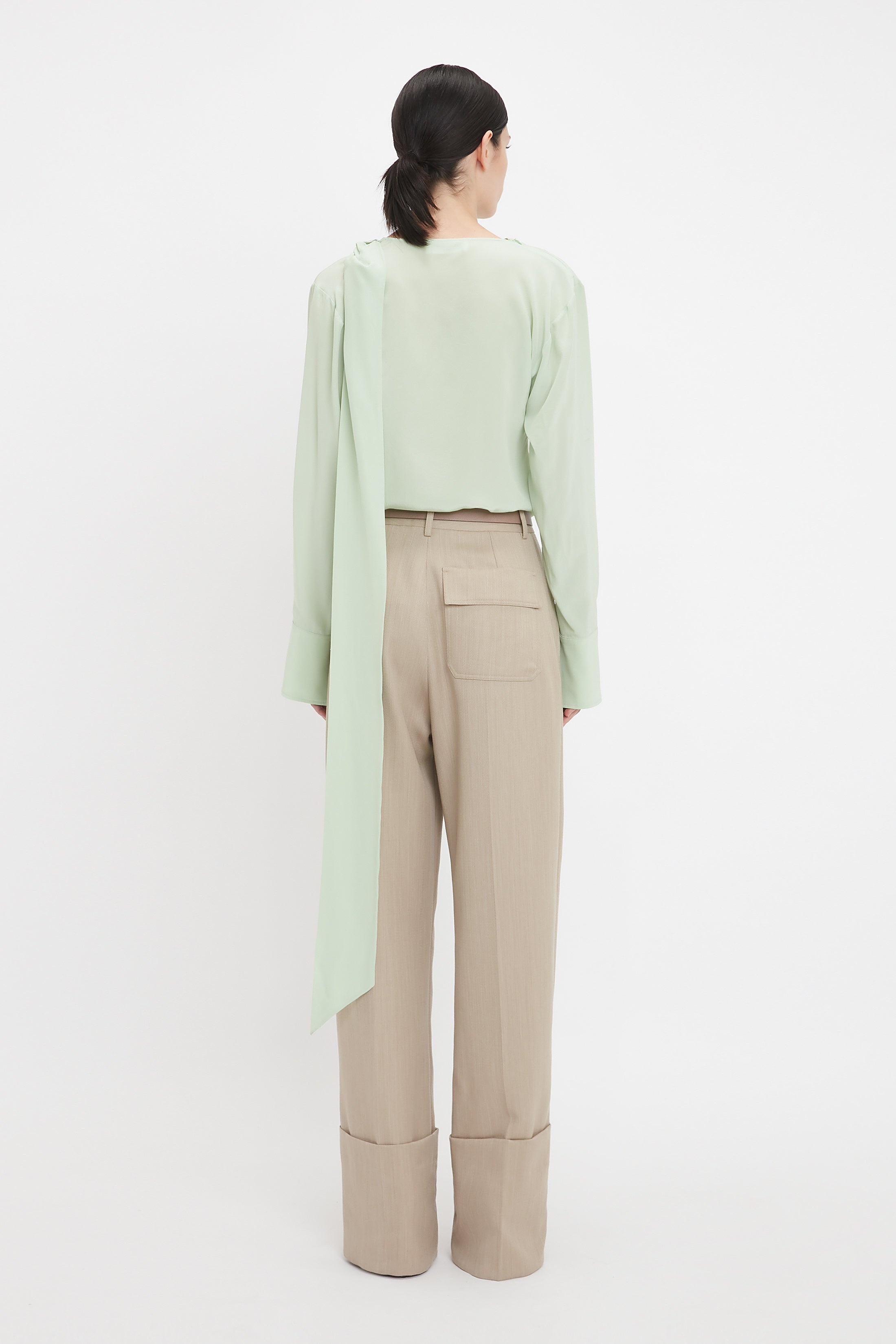 Twist Detail Scarf Top In Jade - 4