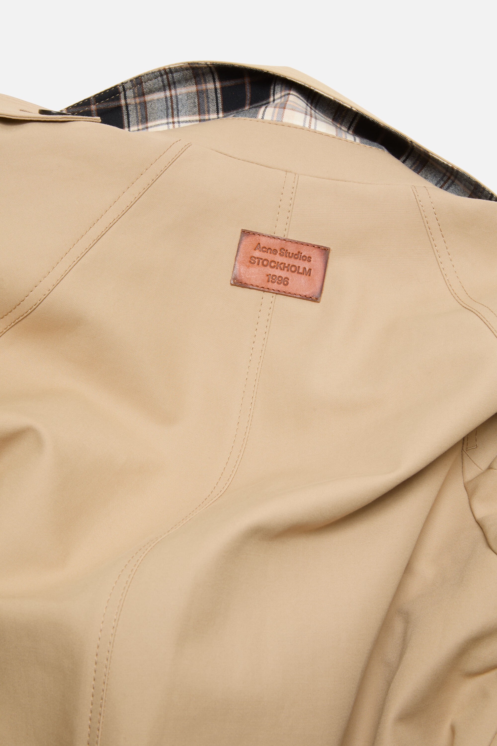 Satin Trench Coat - Beige - 5