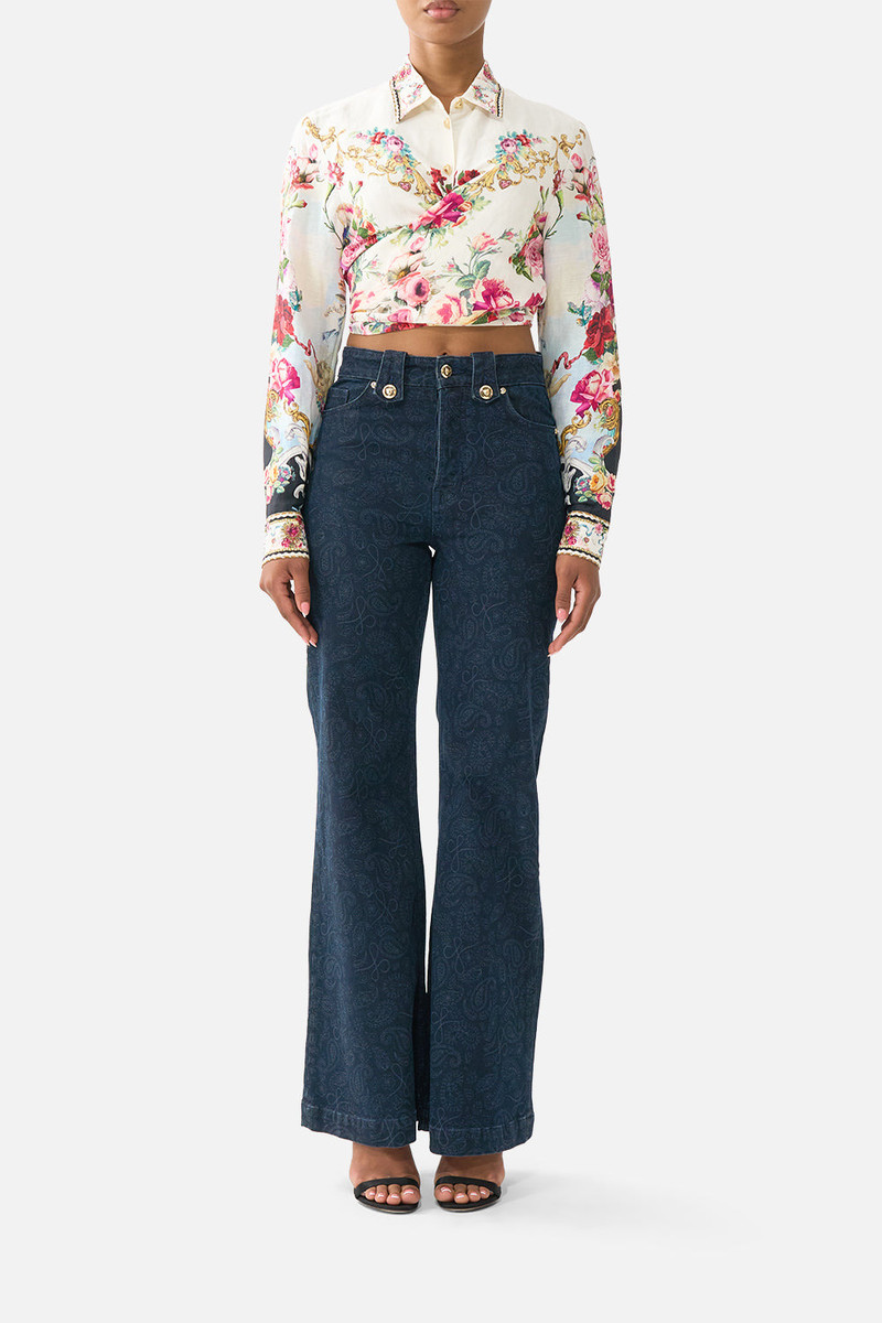 CAMILLA CROPPED WRAP SHIRT WITH TIE outlook