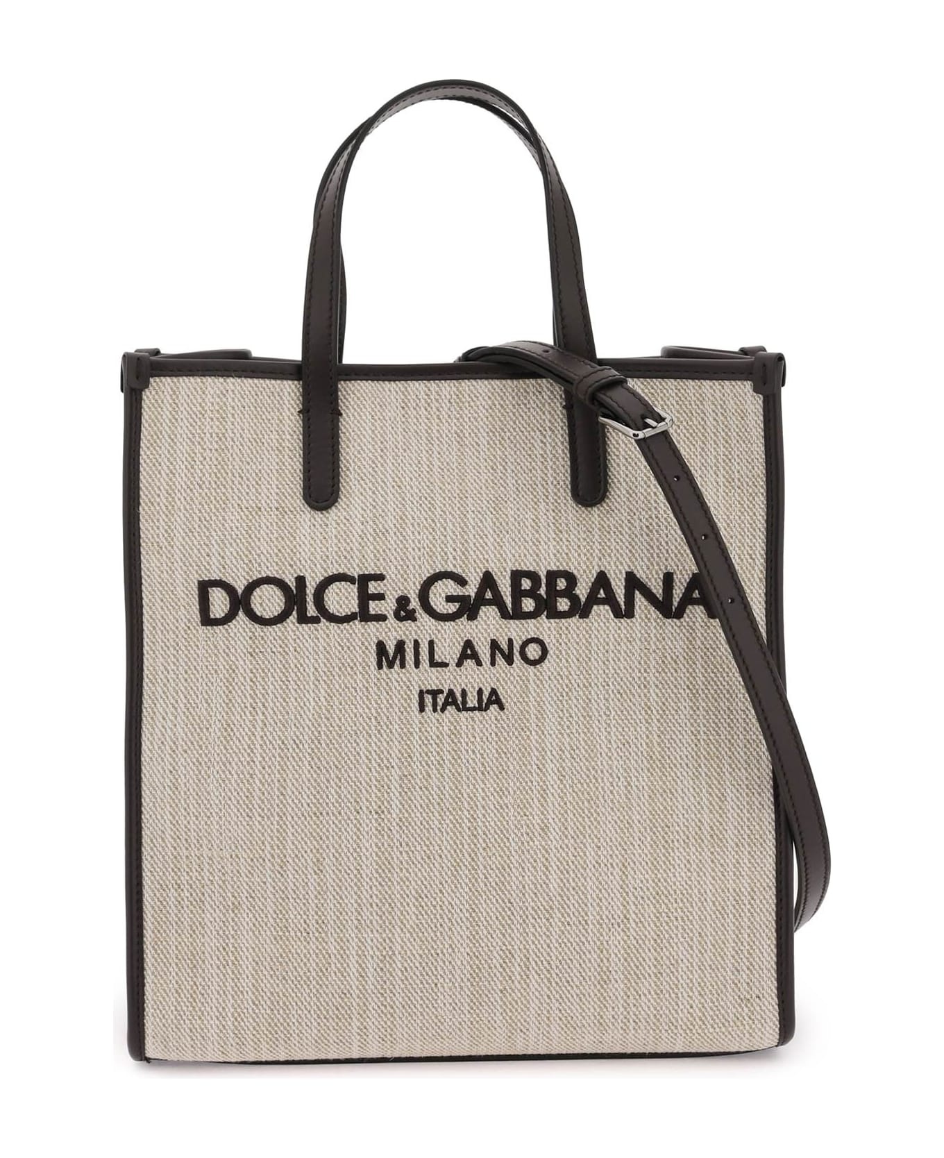 Textured Canvas Tote Bag - 1